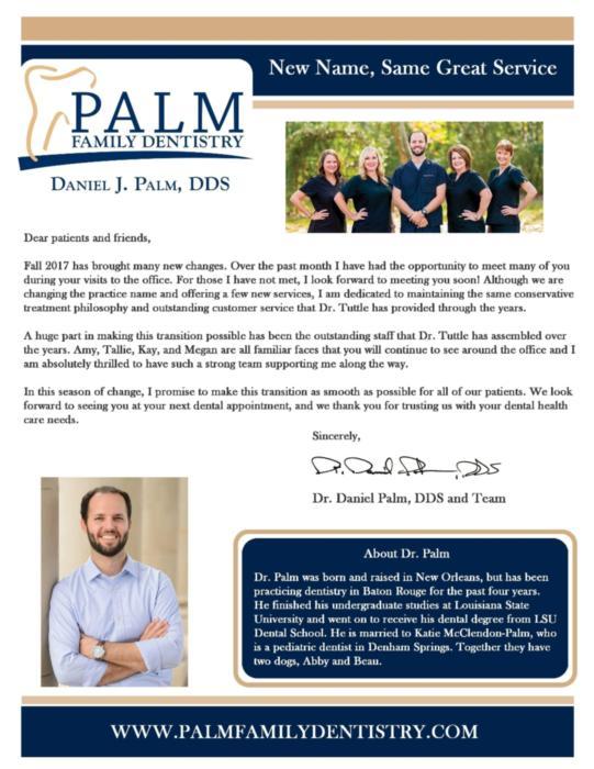 Palm Family Dentistry newsletter