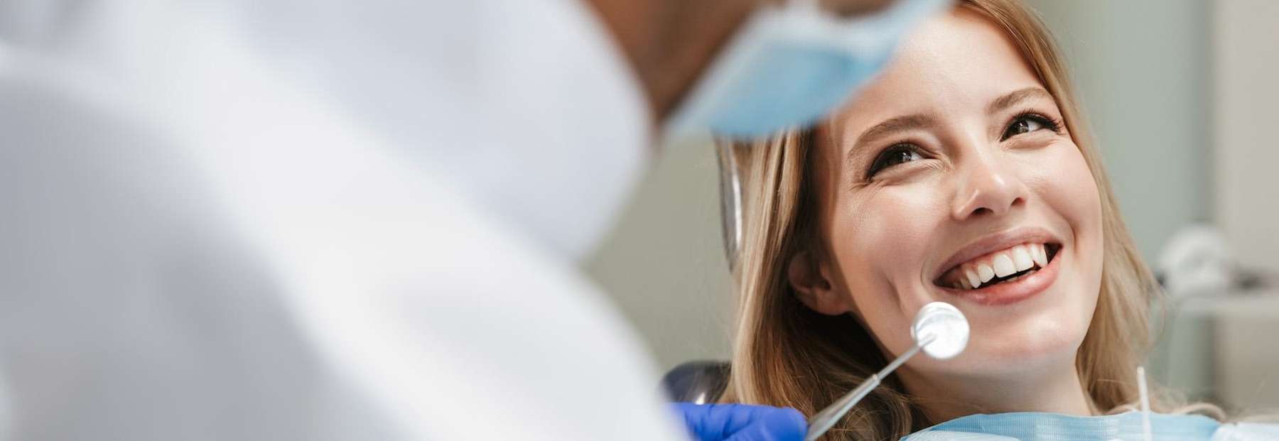 woman sitting in a dental chair